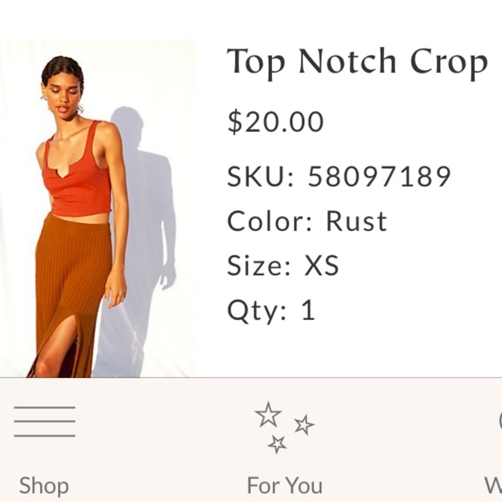 Free People Top Notch Tank in rust